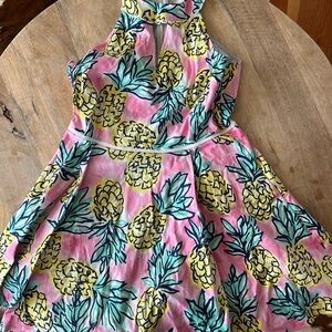 Draper James Pink Pineapple Print Dress